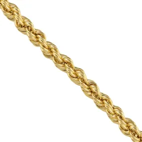 10k Yellow Gold Hollow Rope Chain 4.5 mm