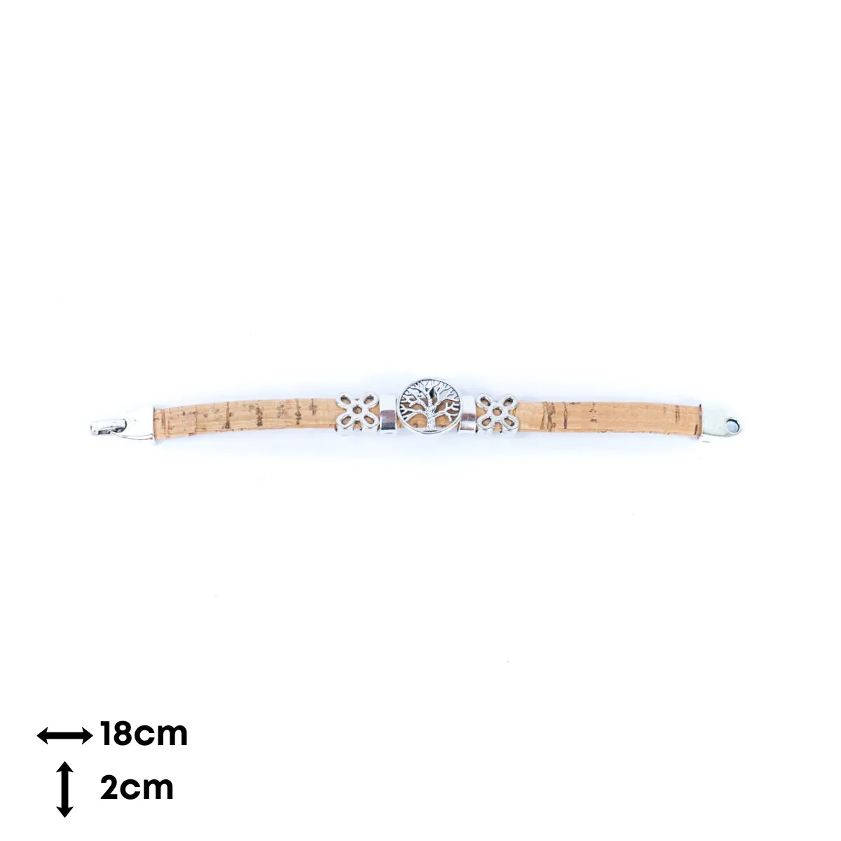 10mm flat wire colored cork wire and tree alloy hardware handmade ladies bracelet BR-101-MIX-5