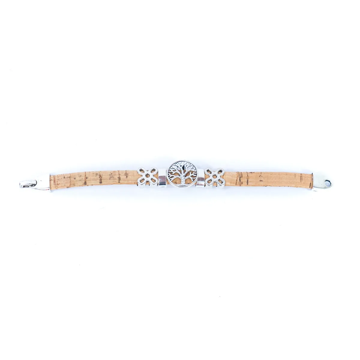 10mm flat wire colored cork wire and tree alloy hardware handmade ladies bracelet BR-101-MIX-5