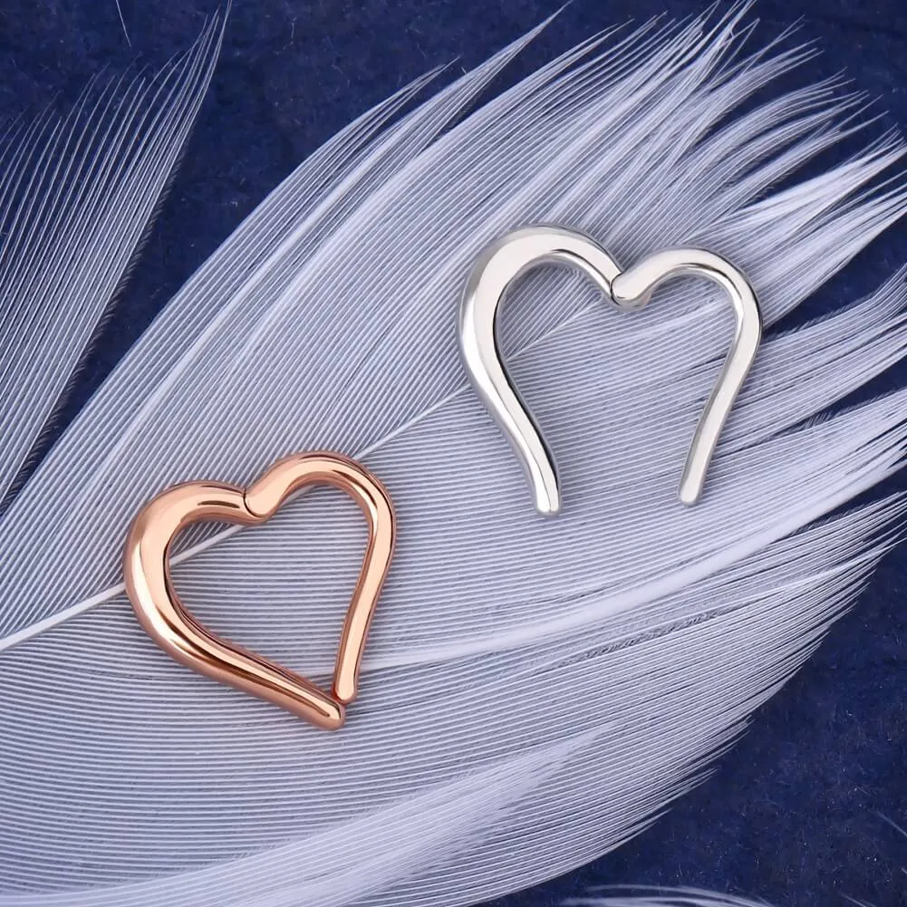 16G Cartilage Heart Clicker Daith Rook Helix Hoop