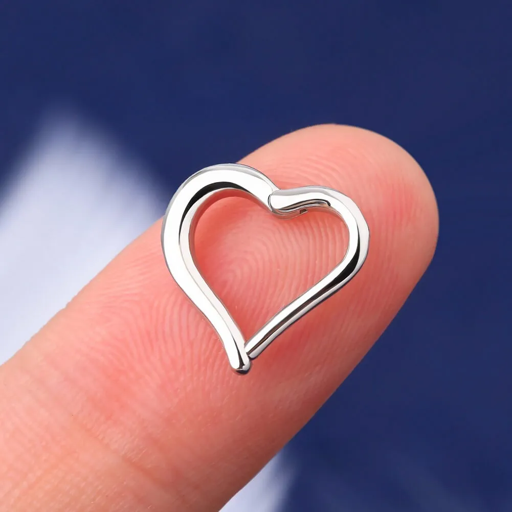 16G Cartilage Heart Clicker Daith Rook Helix Hoop