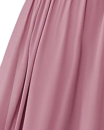 A-Line Pleated Chiffon Tie-Waist Evening Dress | Purple Orchid