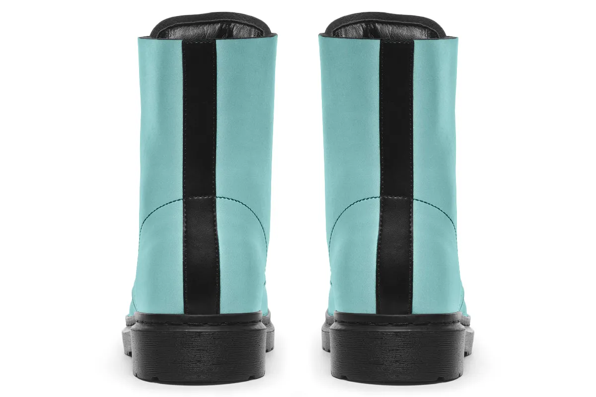 Aqua Mist Boots - Vegan Leather Doc-Style Boots with Durable Stitched on Soles