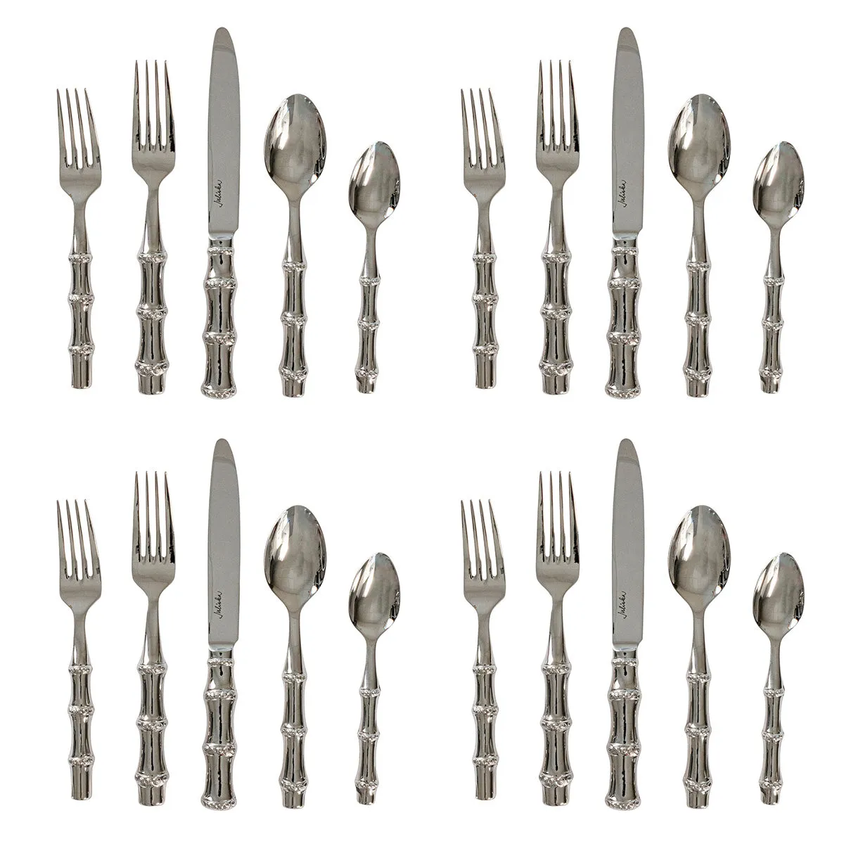 Bamboo 20pc Place Setting - Polished