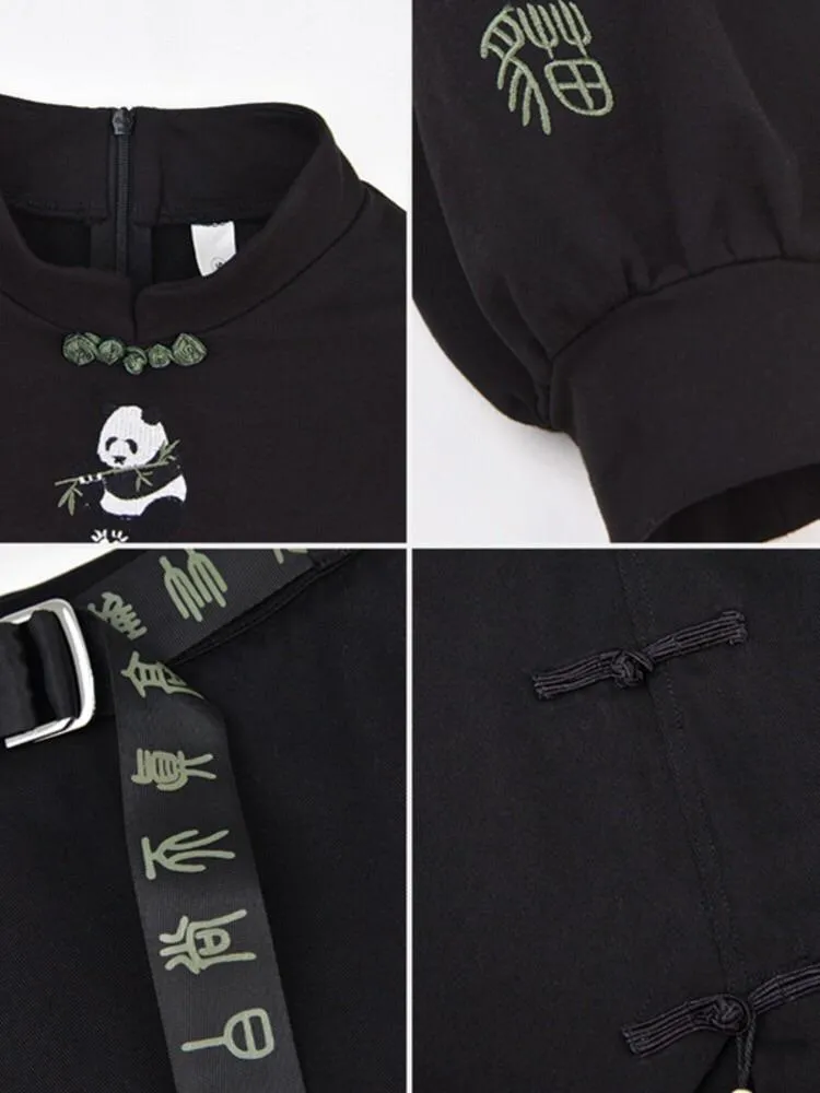 Bamboo Panda Crop Top & Skirt