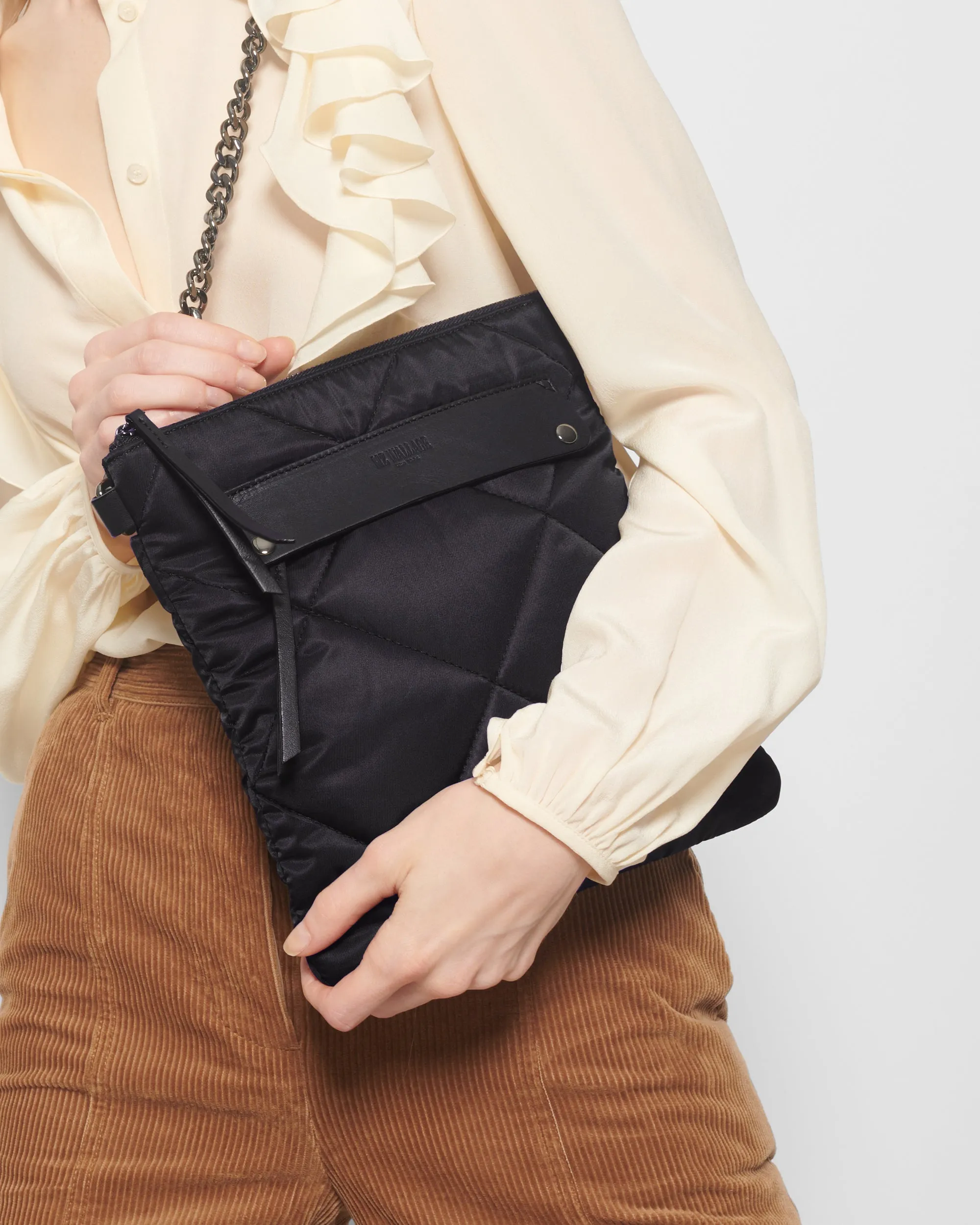 Black Madison Flat Crossbody