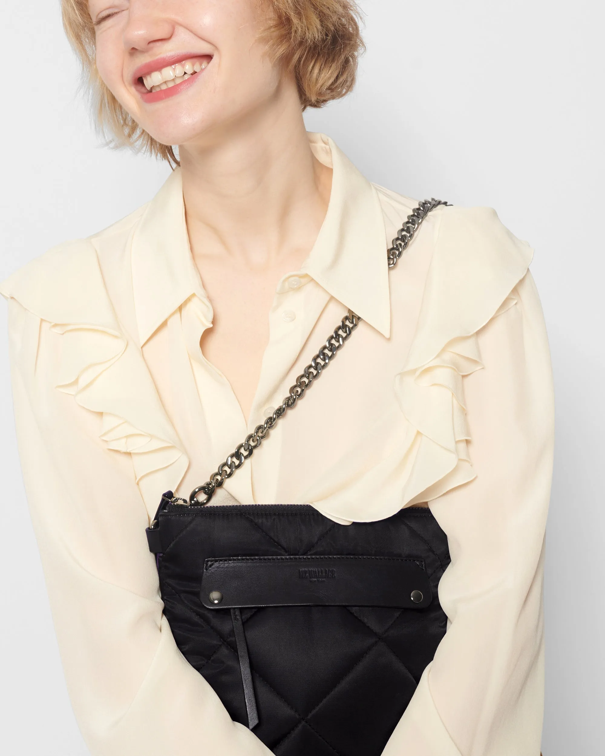 Black Madison Flat Crossbody