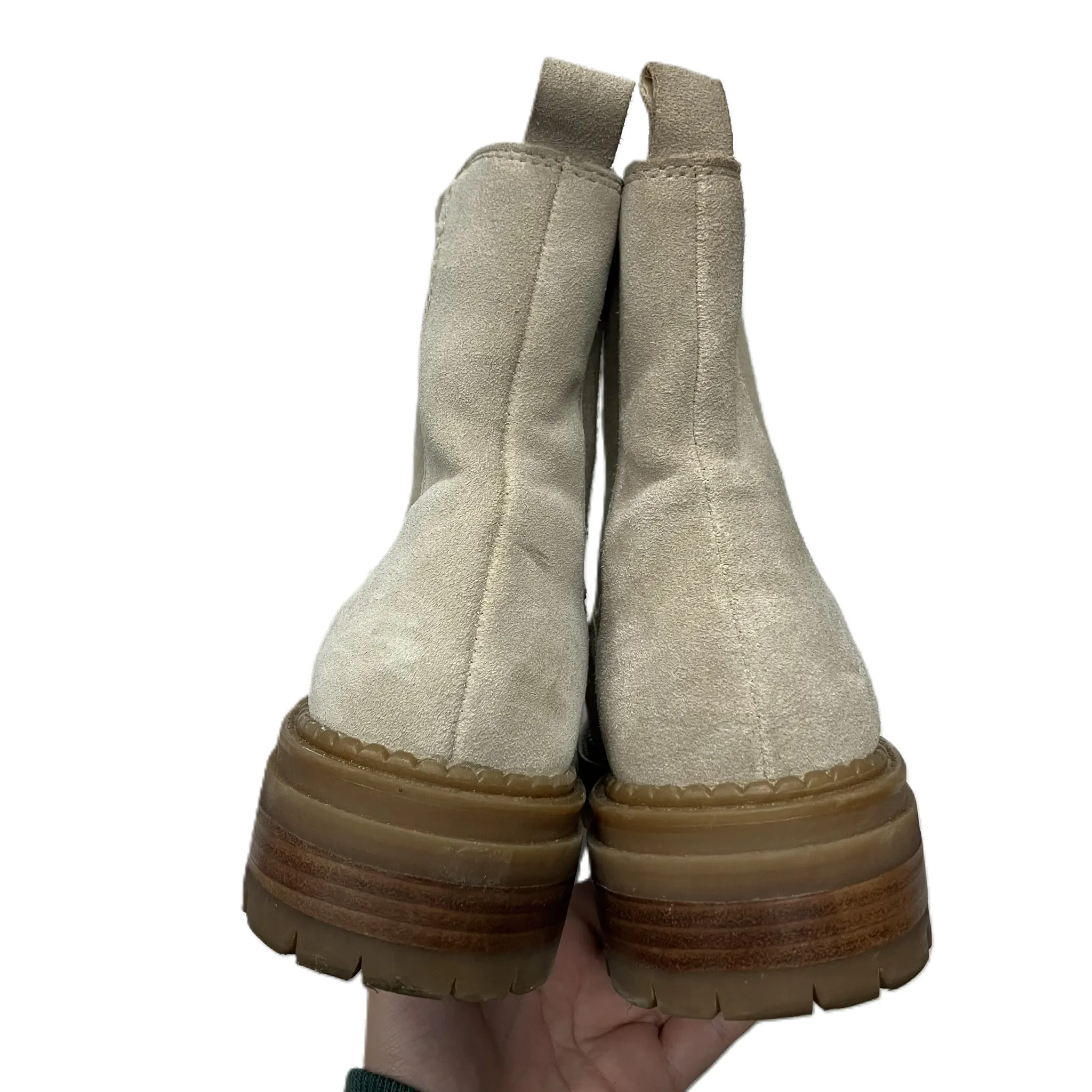 Boots Ankle Flats By Steve Madden In Beige, Size: 7.5