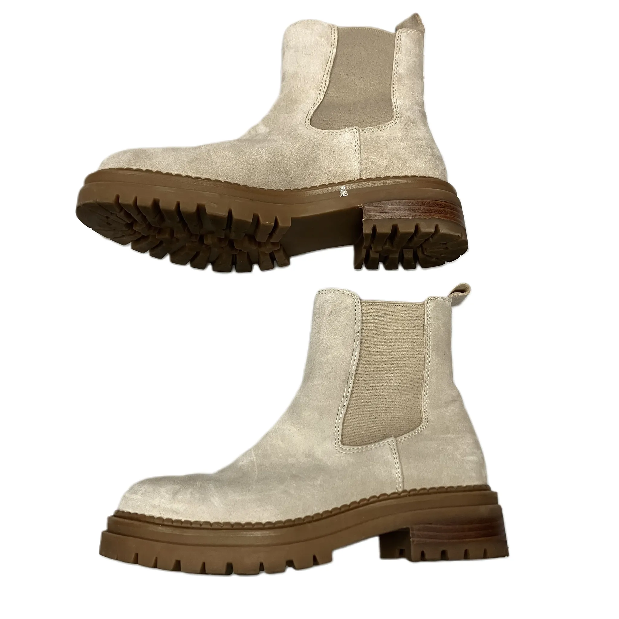 Boots Ankle Flats By Steve Madden In Beige, Size: 7.5