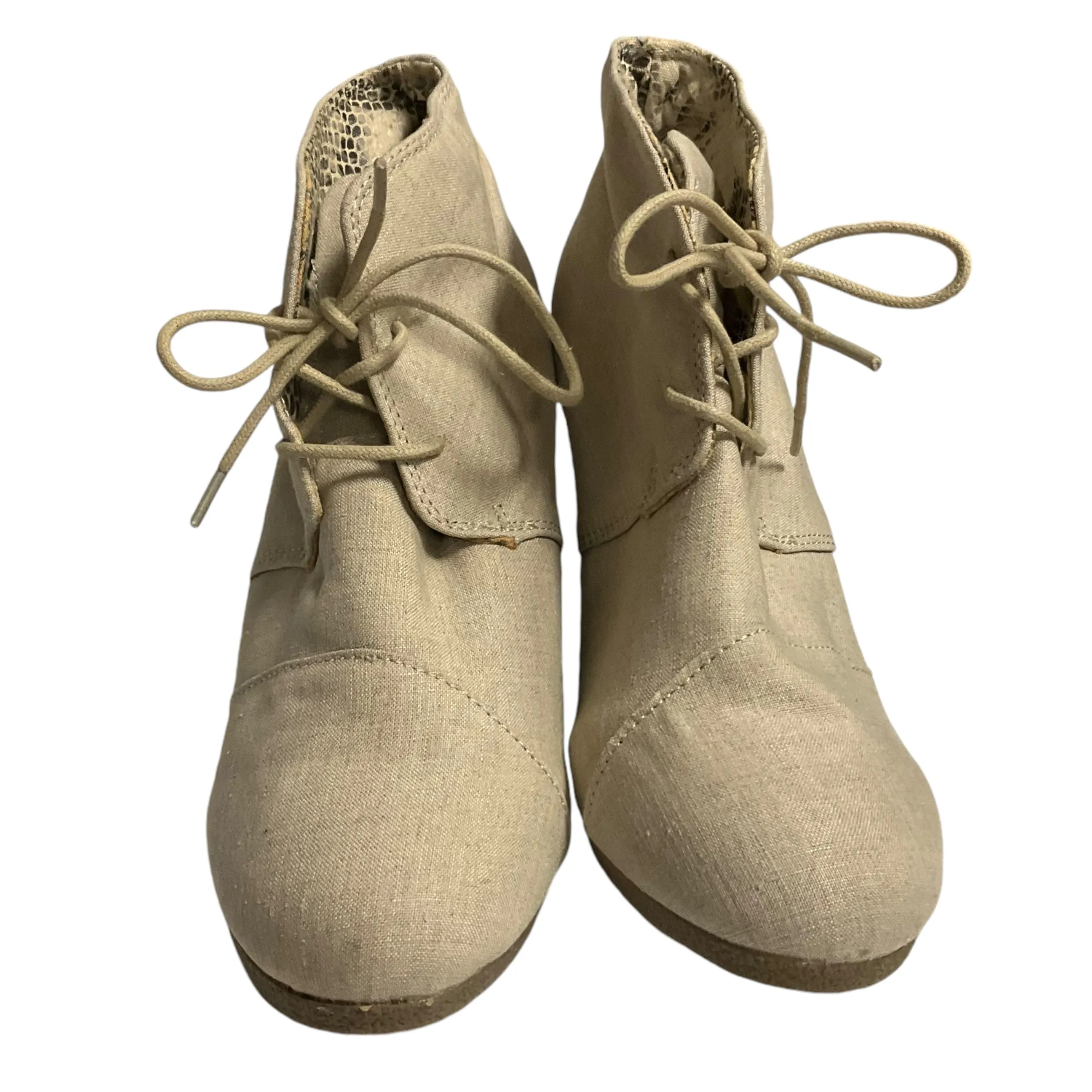 Boots Ankle Heels By Call It Spring In Beige, Size: 8.5