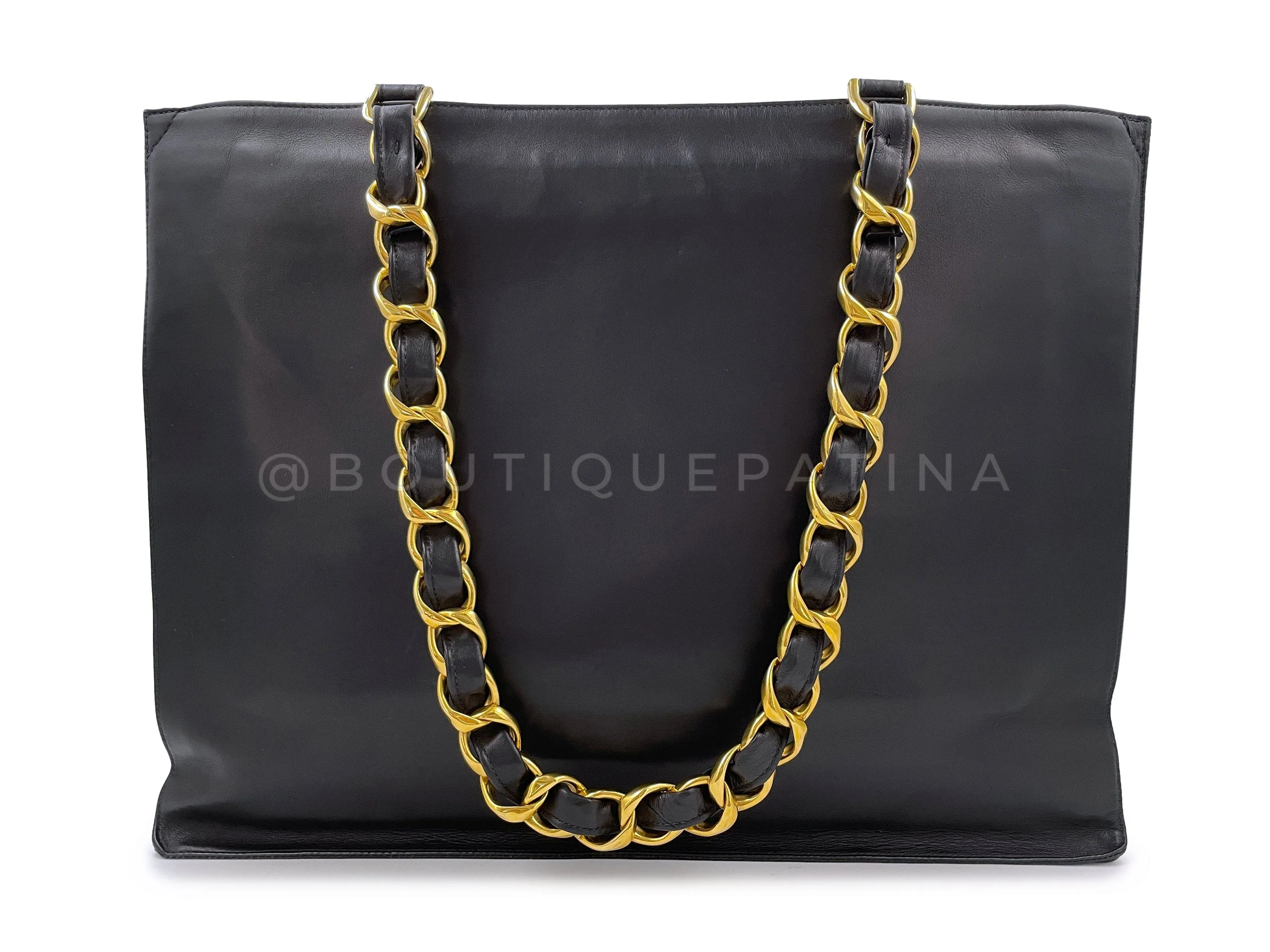 Chanel 1996 Vintage Chunky Chain Shopper Tote Bag 24k GHW