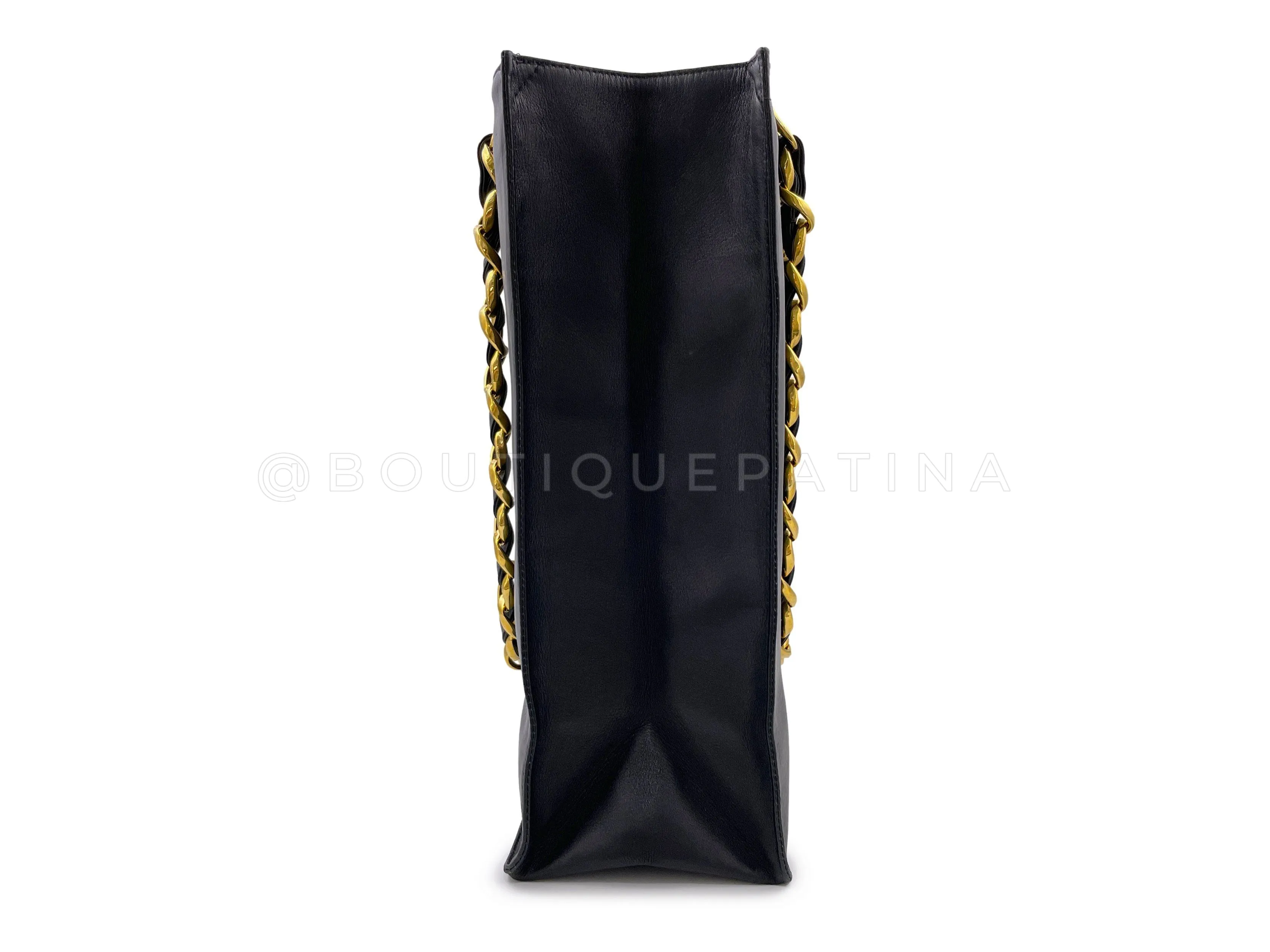 Chanel 1996 Vintage Chunky Chain Shopper Tote Bag 24k GHW