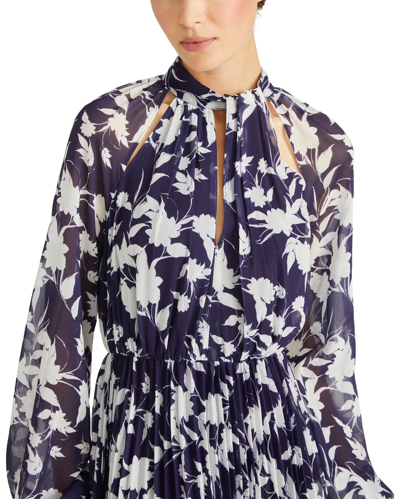 Crinkle Chiffon Floral Dress