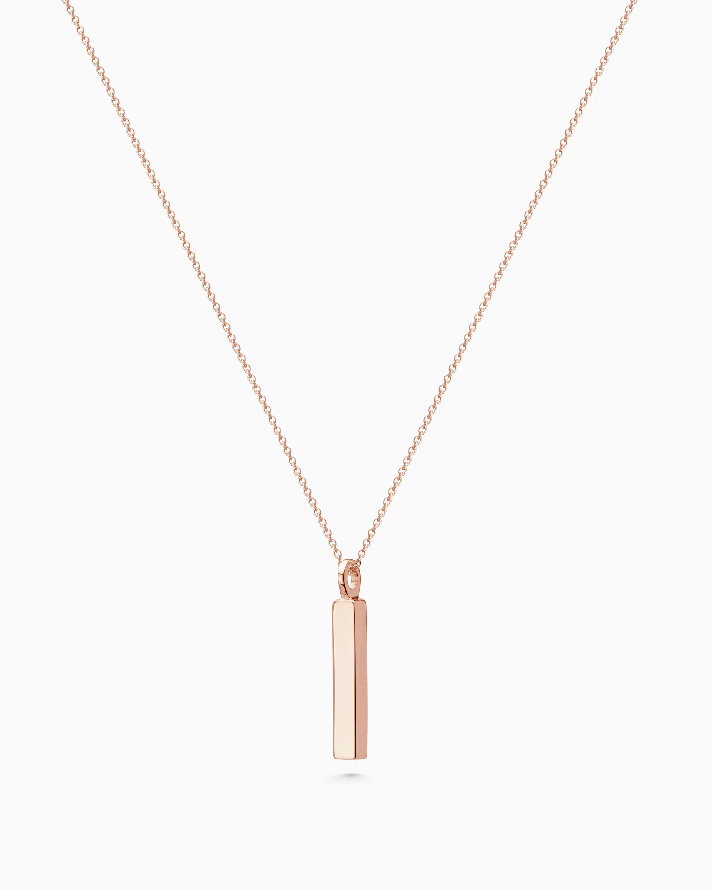 Custom Square Drop Pendant | Rose Gold