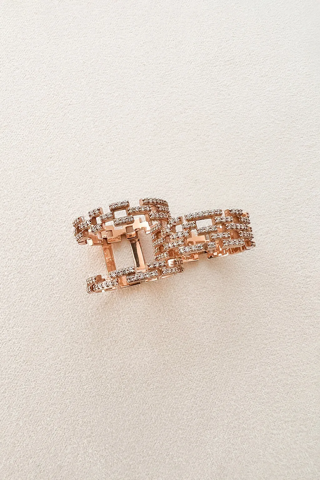 Detachable Brick diamonds gold ring