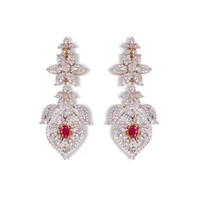 Earrings in Chetum and Zircons
