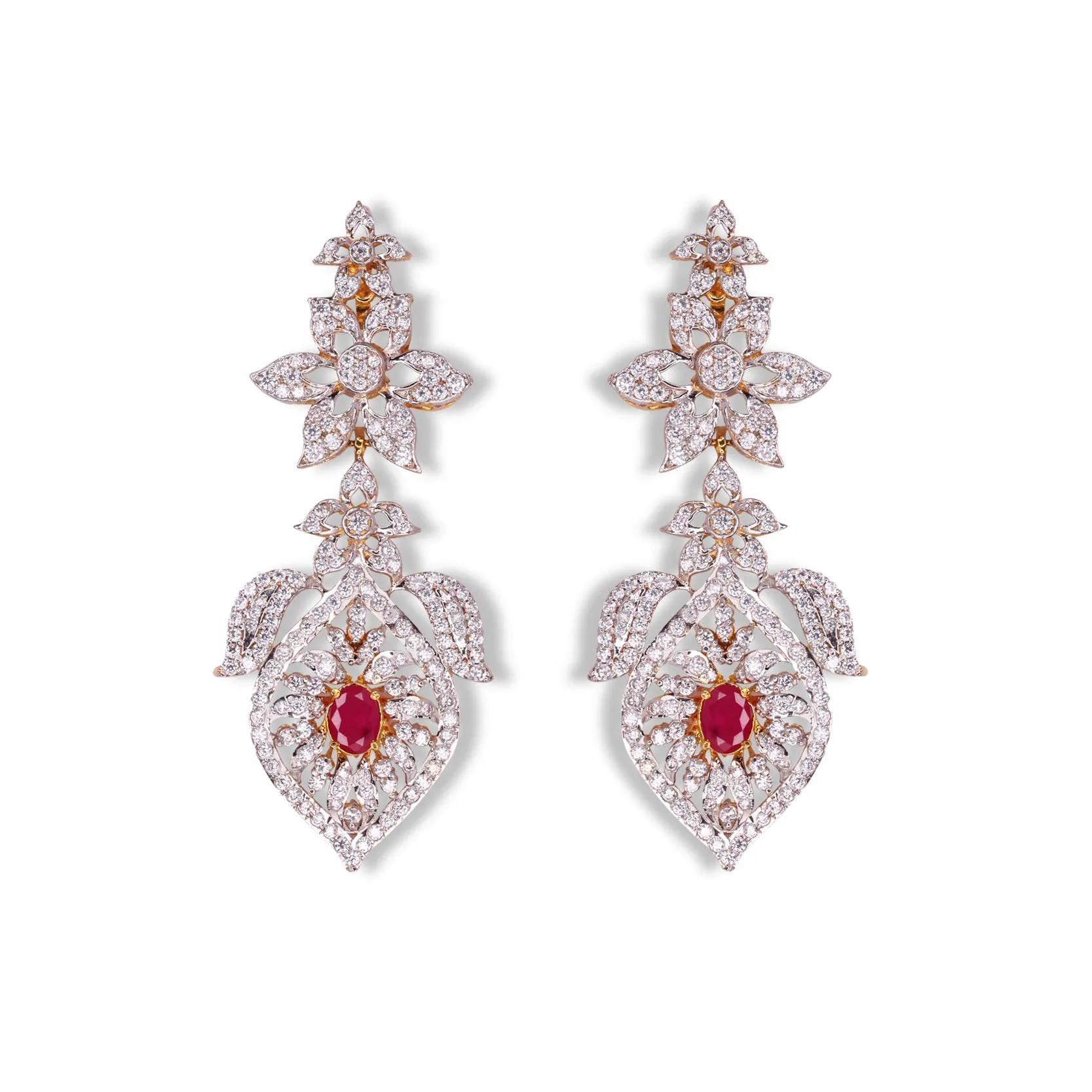 Earrings in Chetum and Zircons