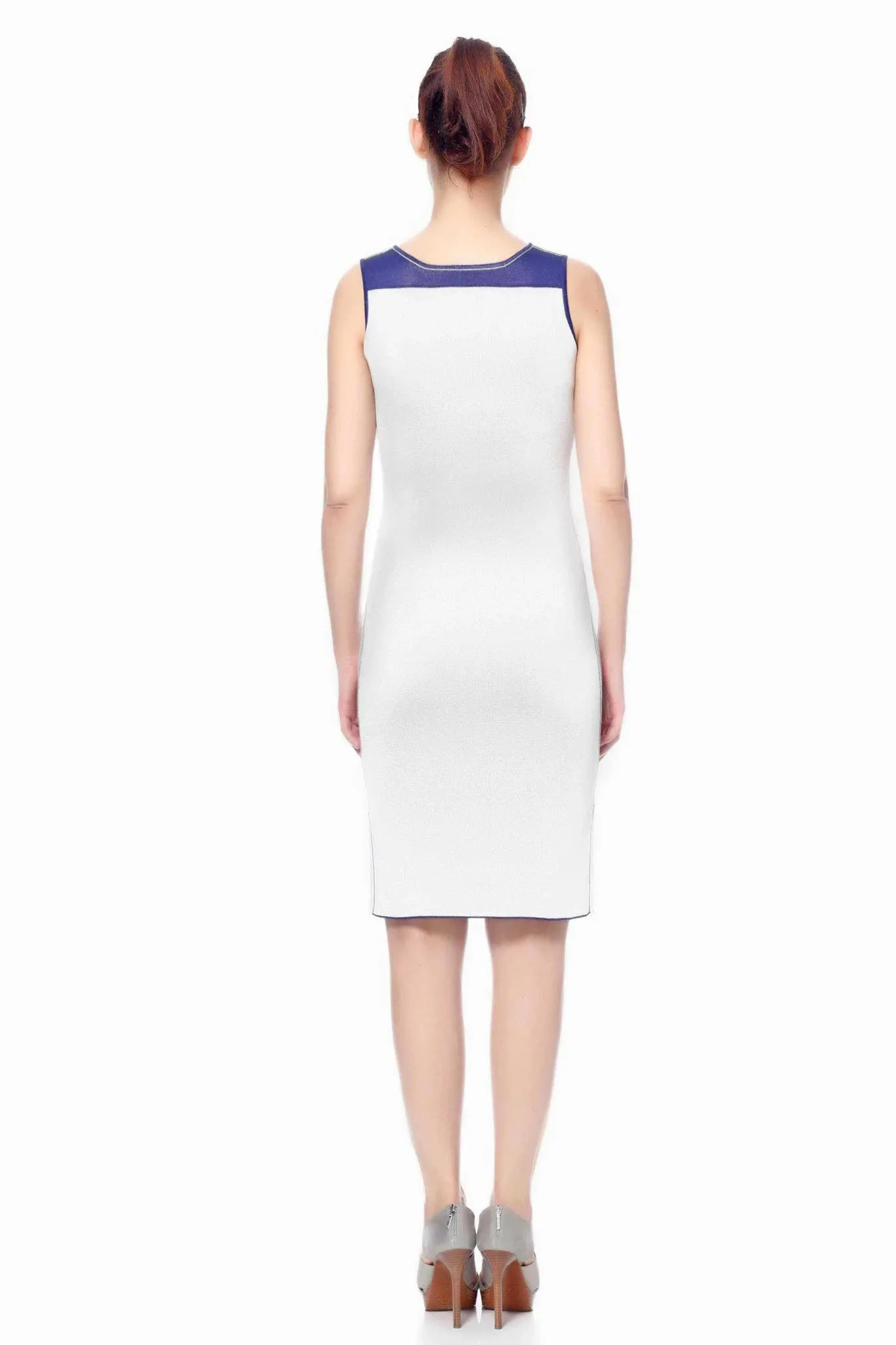 Estee Elegant V-Neck Sleeveless Reversible Dress