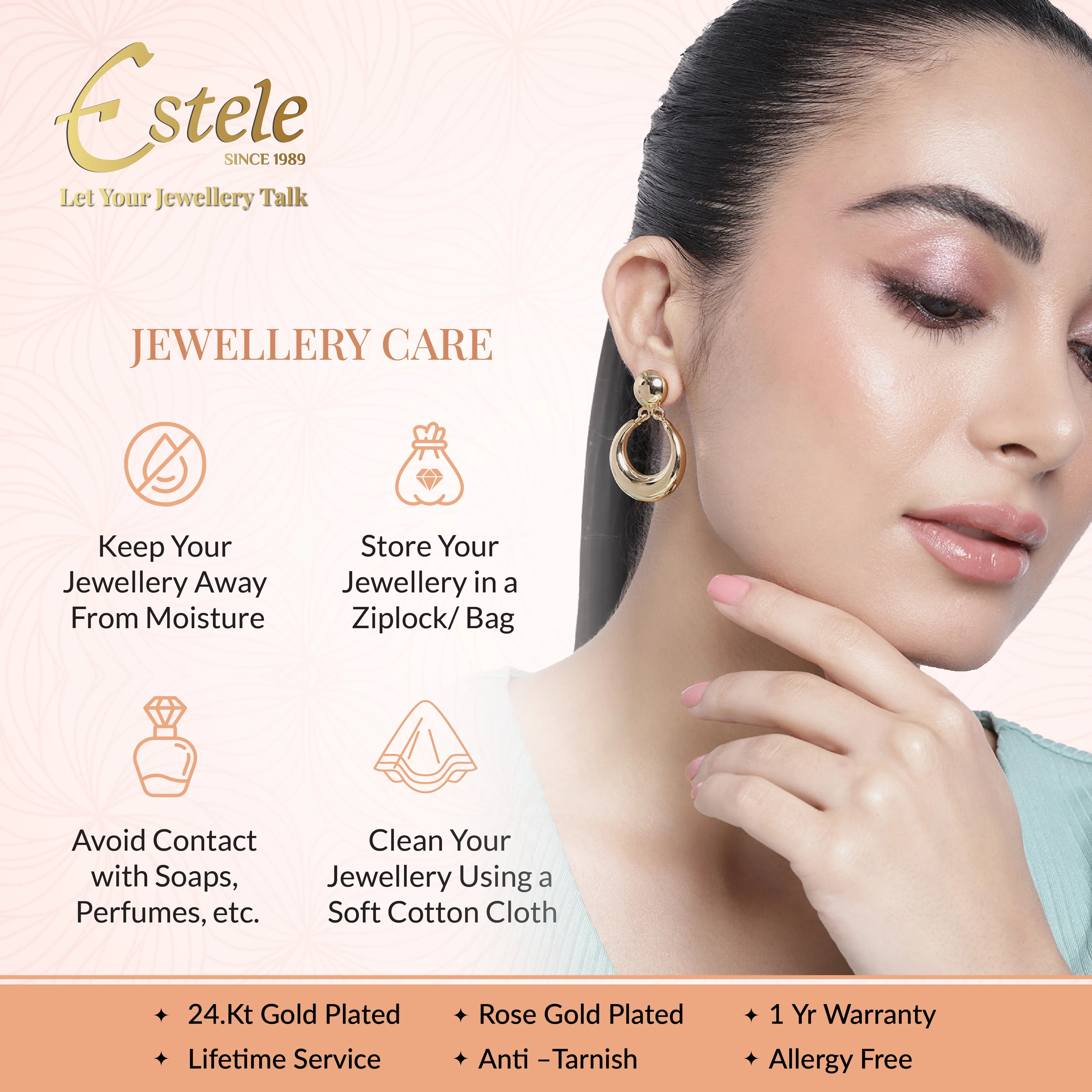 Estele Gold Plated Beautiful Floral Matte Finish Necklace Set with Ruby Crystals & Pearls for Women