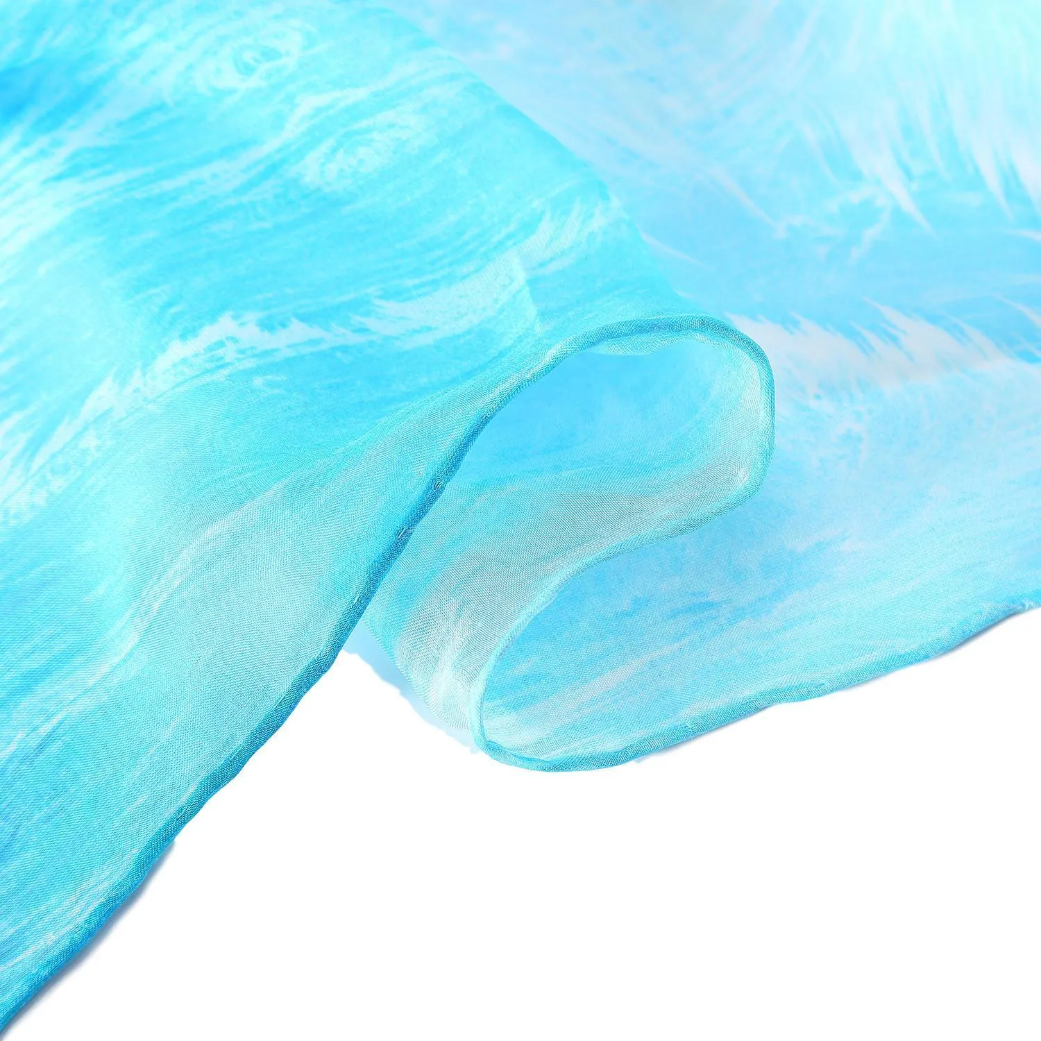Extra Wide High Quality Silk Chiffon Scarf Blue Theme Butterfly Print SCH502