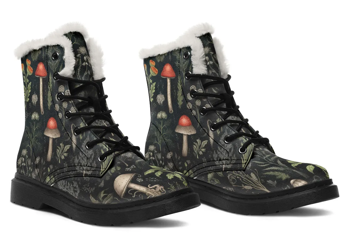 Foraging Winter Boots - Warm Micro-Suede Doc-Style Boots Lined with Vegan Wool