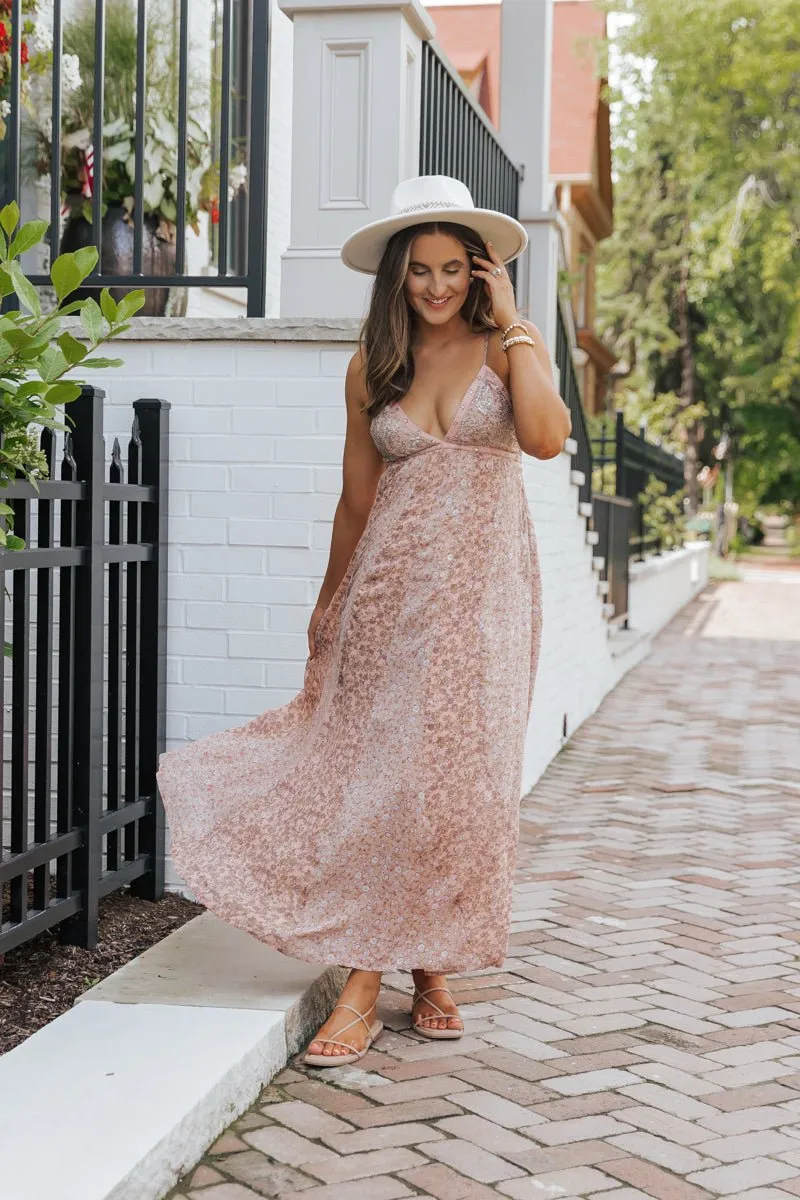 Free People Dusty Pink Forever Time Maxi Dress