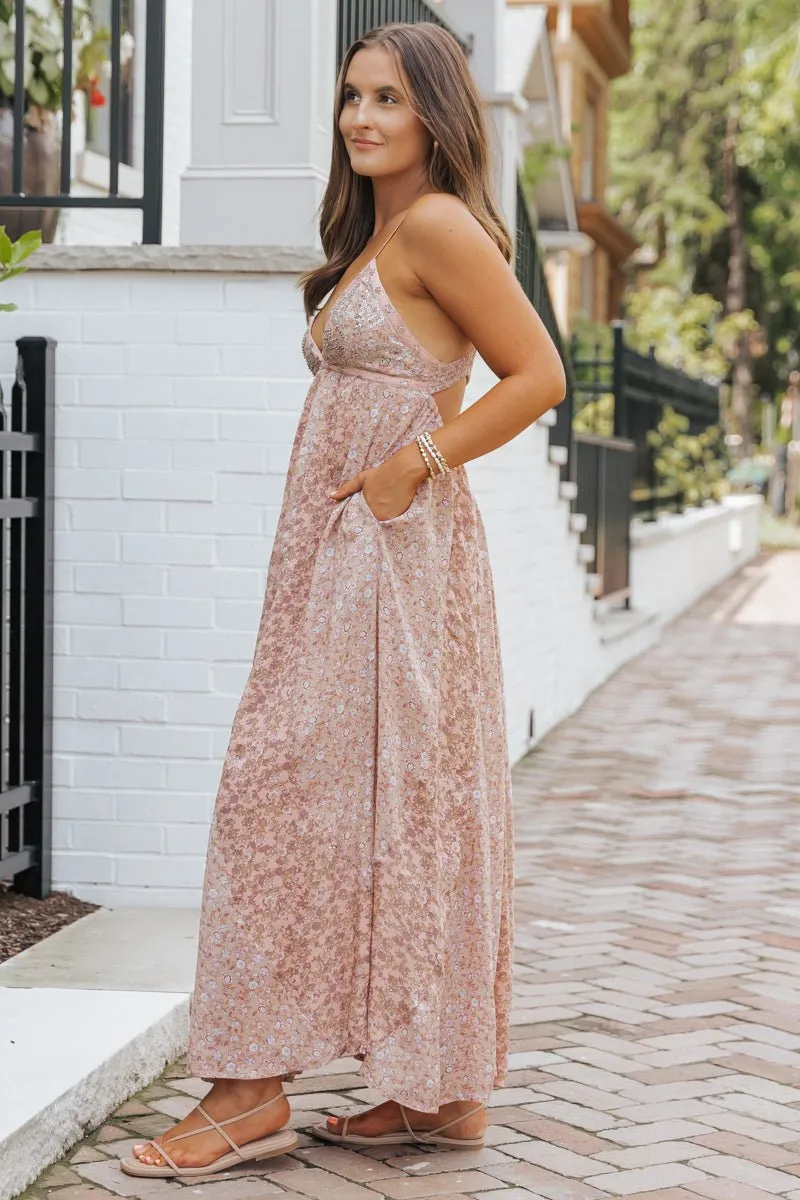 Free People Dusty Pink Forever Time Maxi Dress