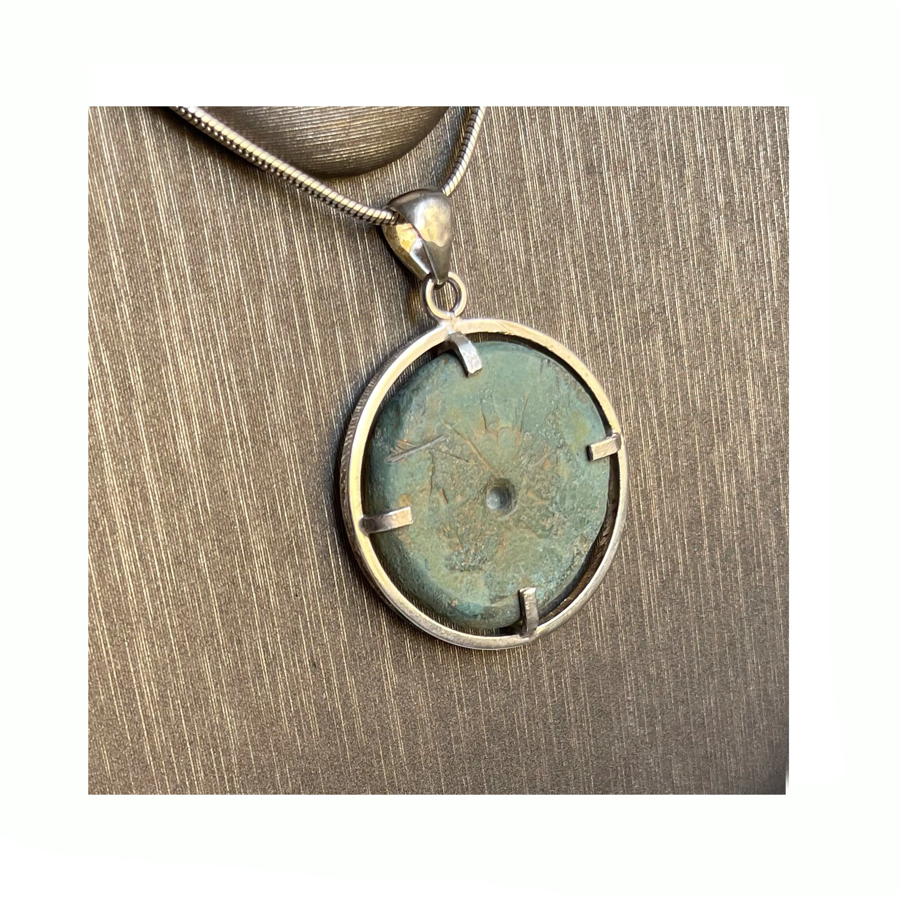 GOD JANUS Genuine Ancient Roman Bronze Coin 3rd cent. BC Pendant