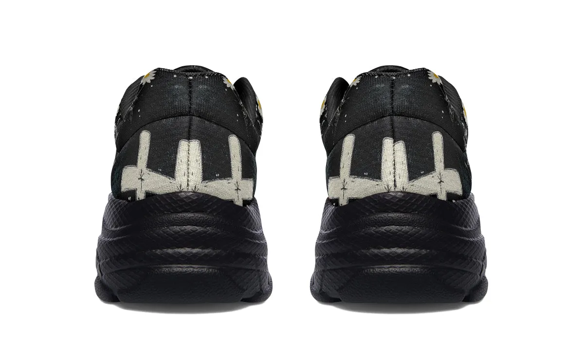 Graveyard Bloom Chunky Sneakers - Light Breathable and Comfortable Sports Shoes with Platform Soles