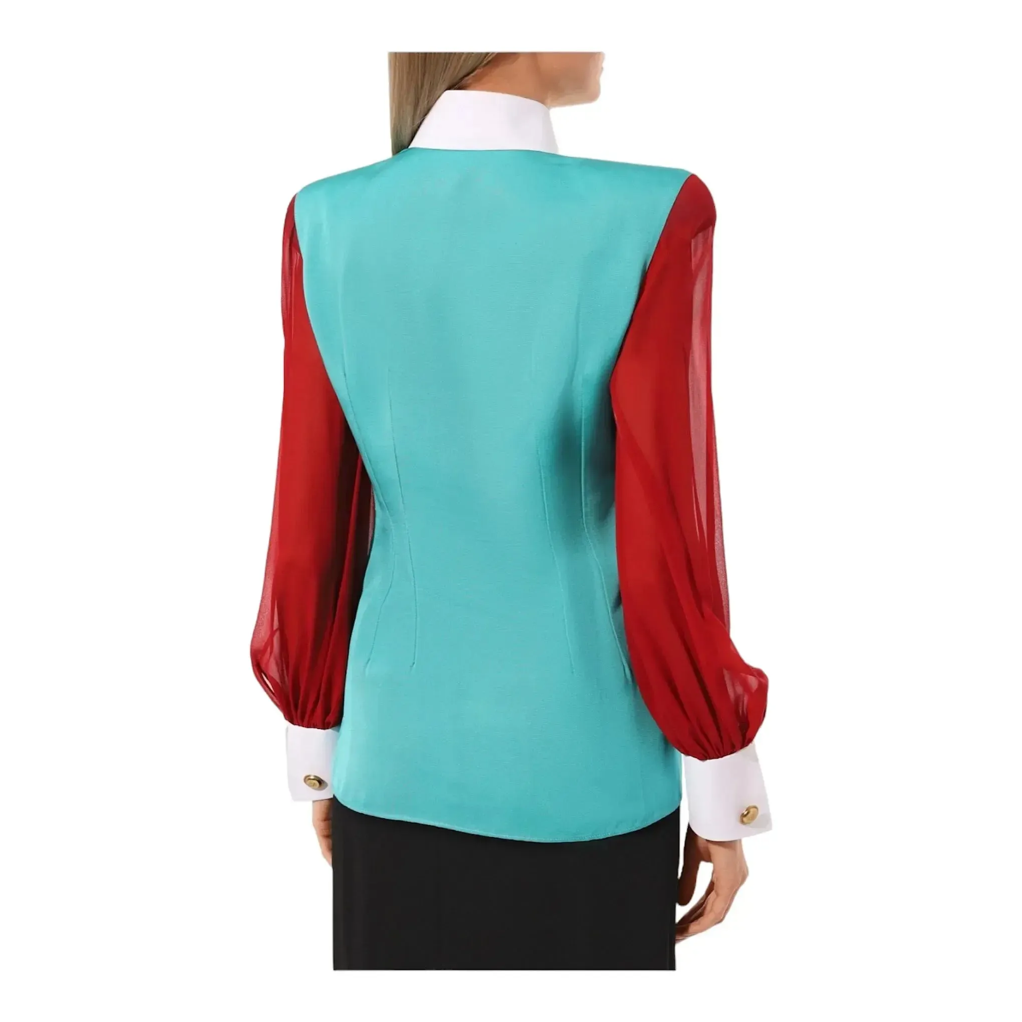 Gucci Detachable Collar Silk Faille Shirt