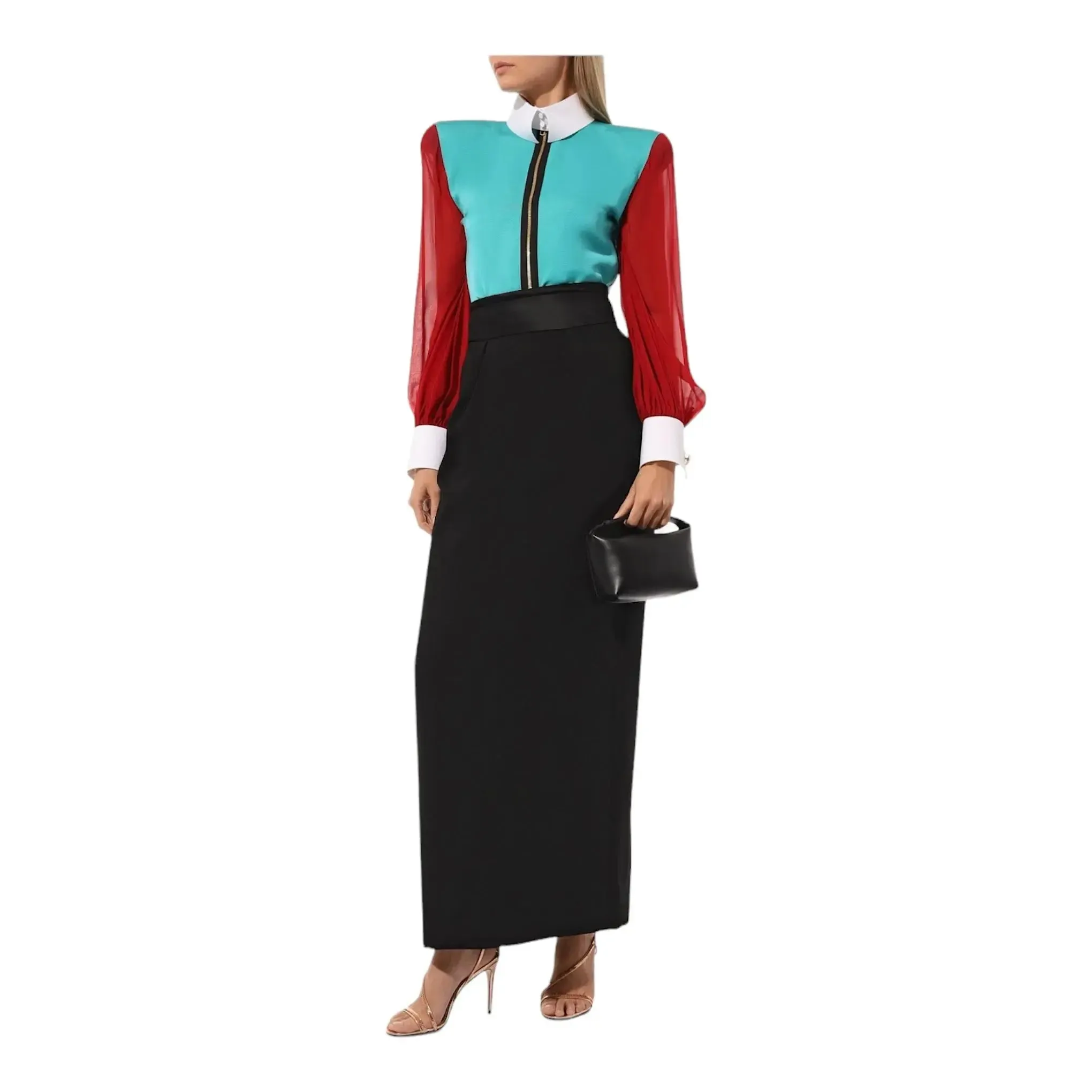 Gucci Detachable Collar Silk Faille Shirt
