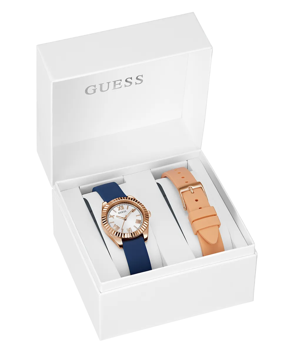 GUESS Ladies Rose Gold Tone Analog Watch Box Set