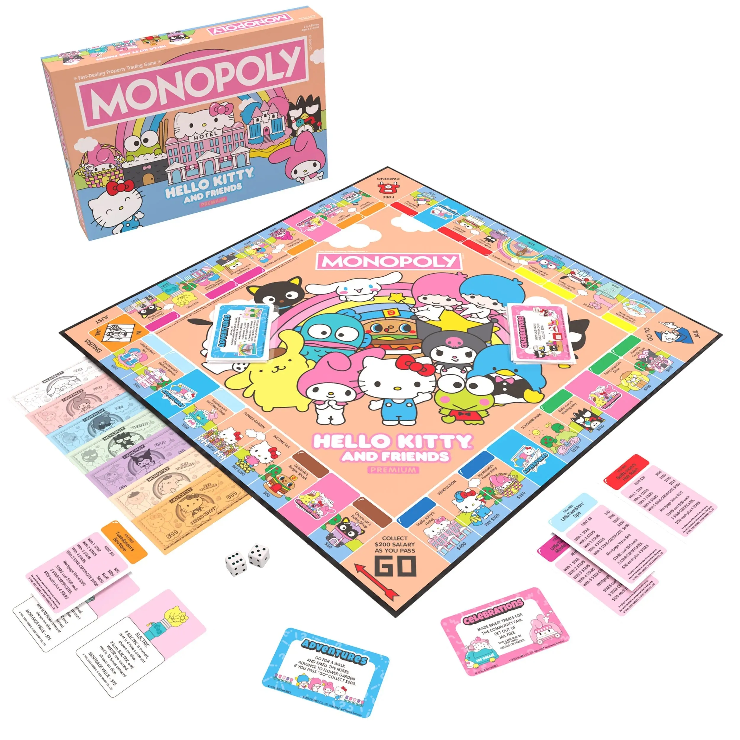 Hello Kitty & Friends Monopoly Board Game (Rose Gold Premium Edition)