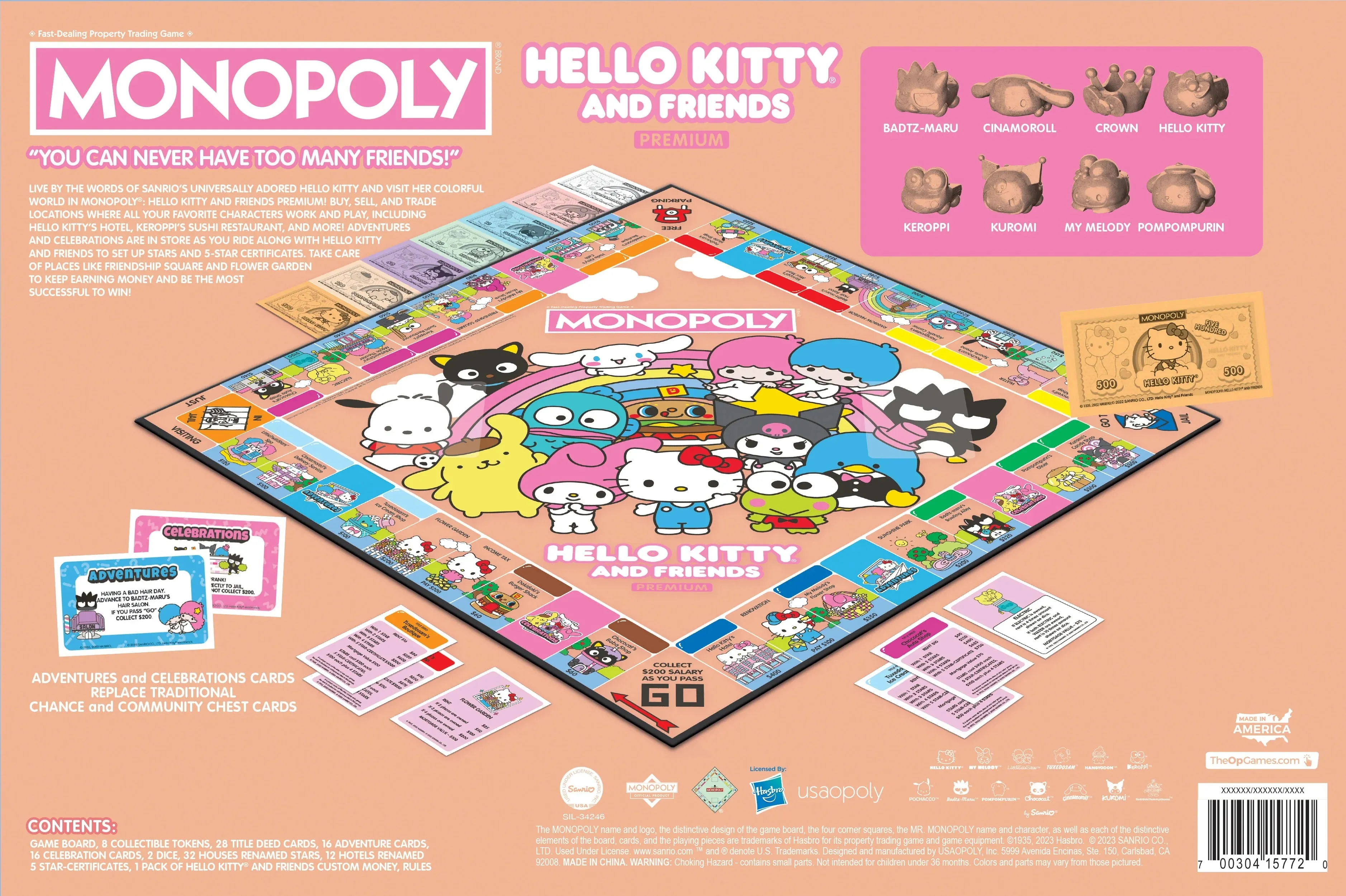 Hello Kitty & Friends Monopoly Board Game (Rose Gold Premium Edition)
