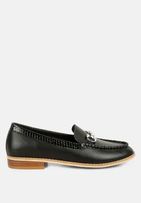 Holda Horsebit Embelished Loafers With Stitch Detail By Ruw