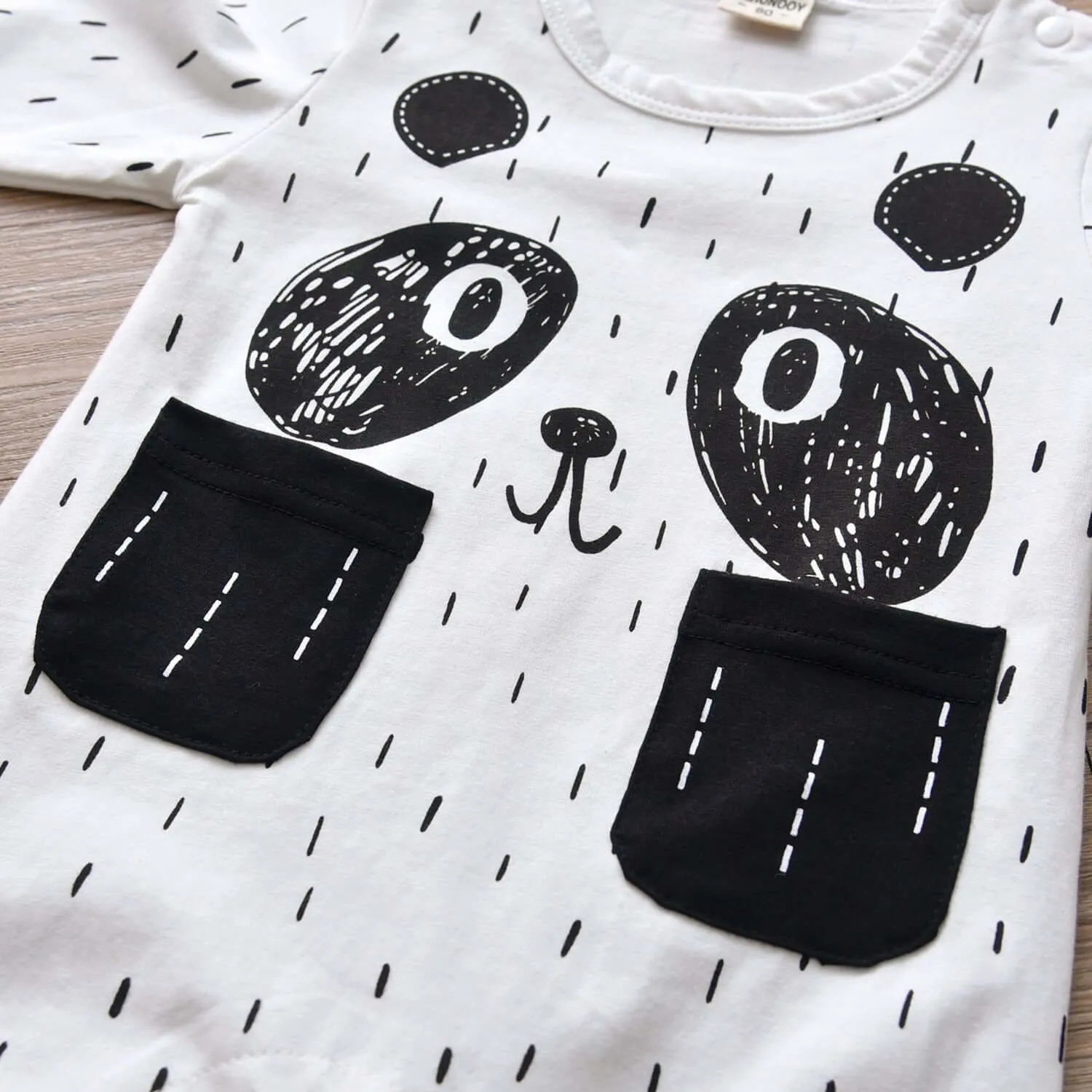 Hooded Baby Clothes Spring And Autumn Panda Pattern Baby Jumpsuit