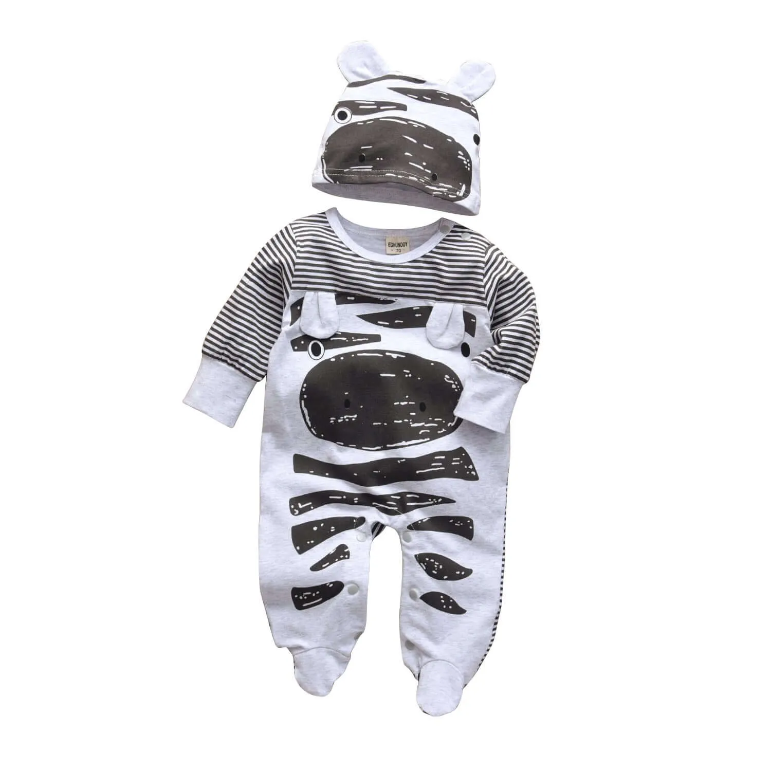 Hooded Baby Clothes Spring And Autumn Panda Pattern Baby Jumpsuit