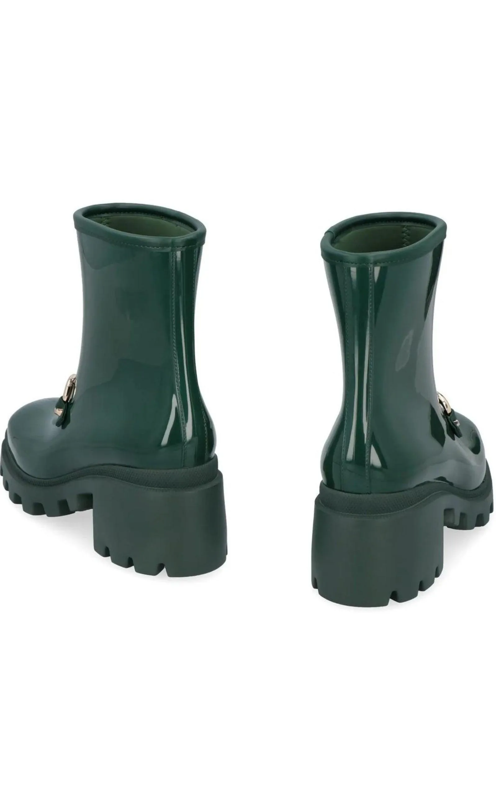 Horsebit - Detailed Heeled Rubber Rain Boots