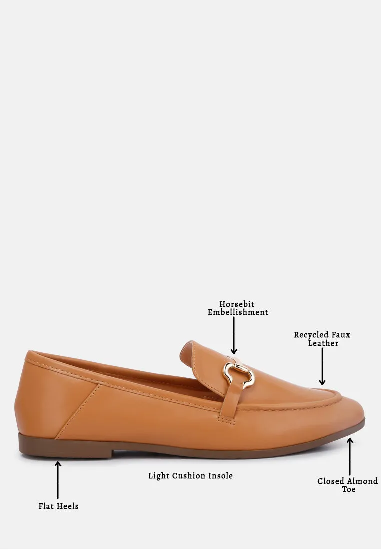 Horsebit Embellished Faux Leather Loafers By Ruw