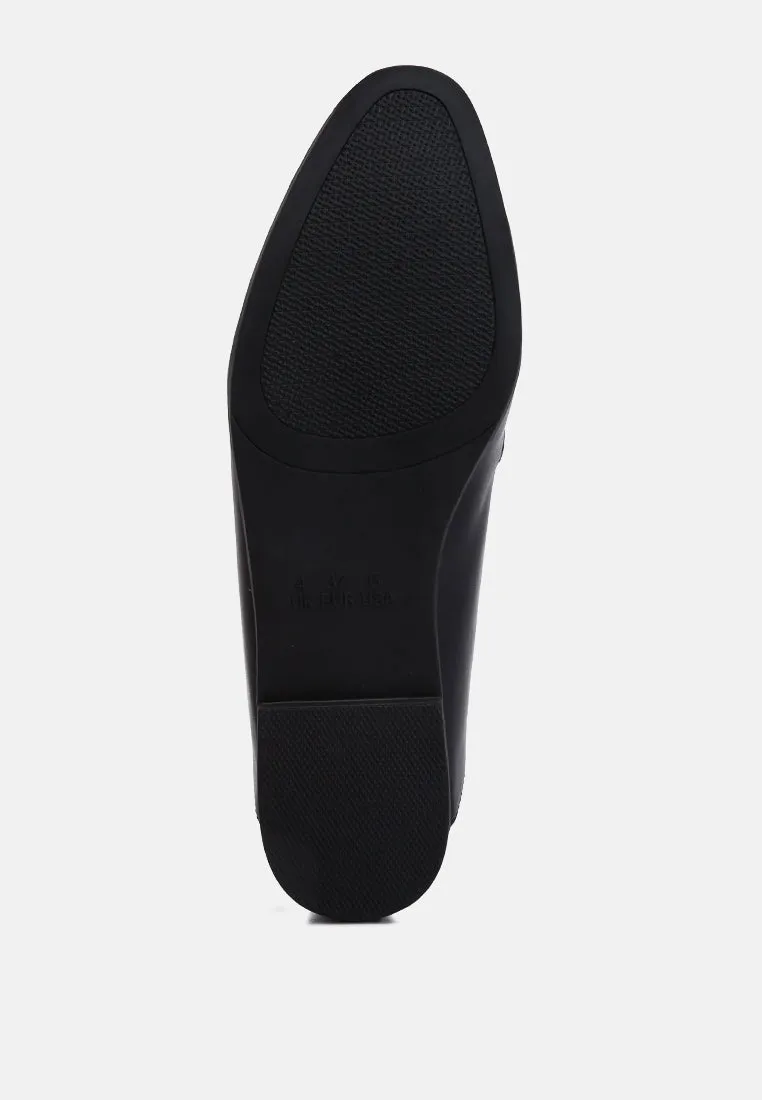 Horsebit Embellished Faux Leather Loafers By Ruw