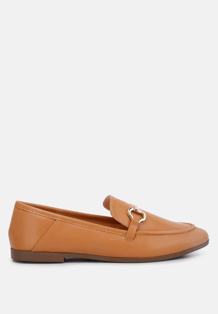 Horsebit Embellished Faux Leather Loafers By Ruw