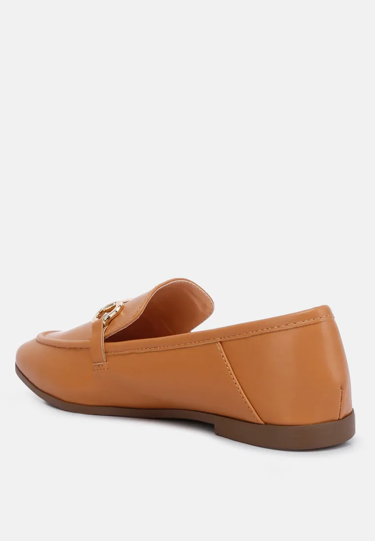 Horsebit Embellished Faux Leather Loafers By Ruw