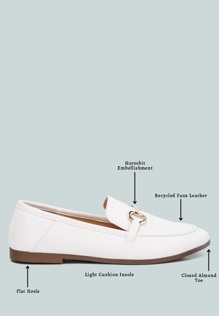 Horsebit Embellished Faux Leather Loafers By Ruw