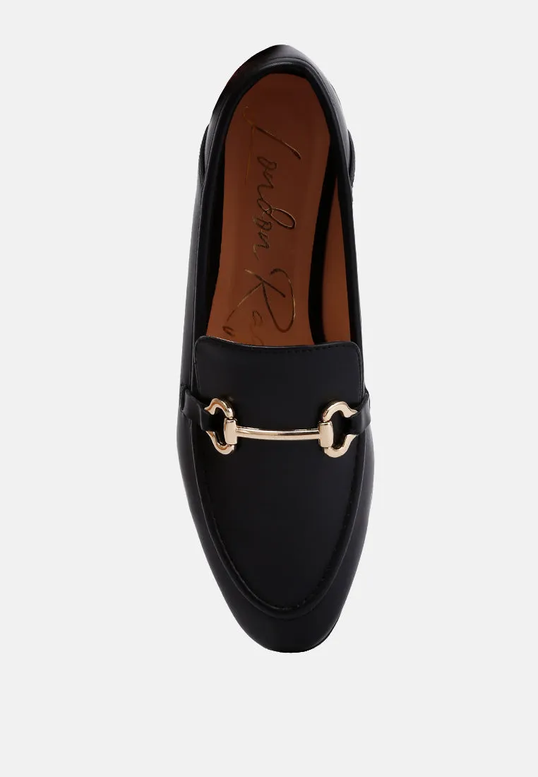 Horsebit Embellished Faux Leather Loafers By Ruw