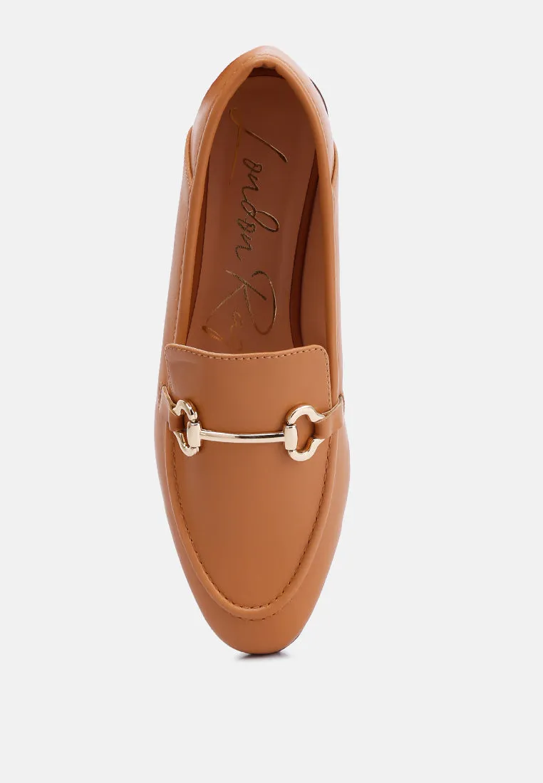 Horsebit Embellished Faux Leather Loafers By Ruw