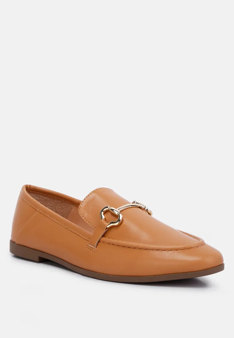 Horsebit Embellished Faux Leather Loafers By Ruw