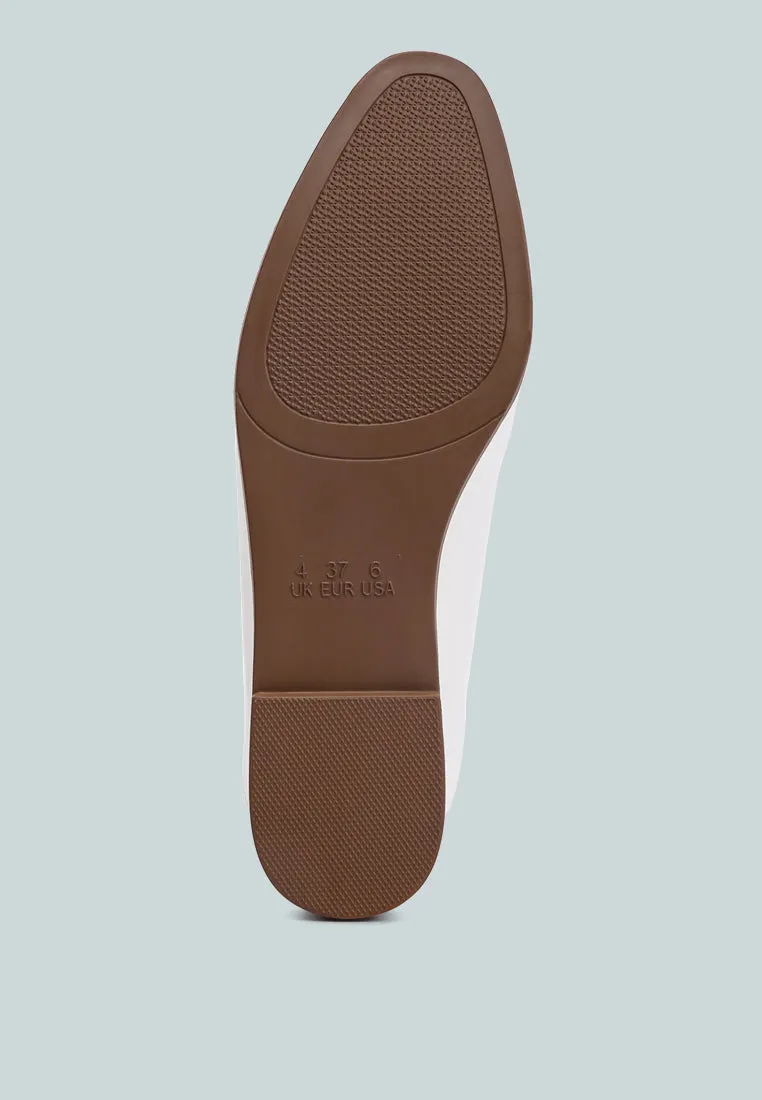Horsebit Embellished Faux Leather Loafers By Ruw