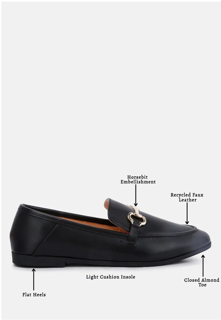 Horsebit Embellished Faux Leather Loafers By Ruw
