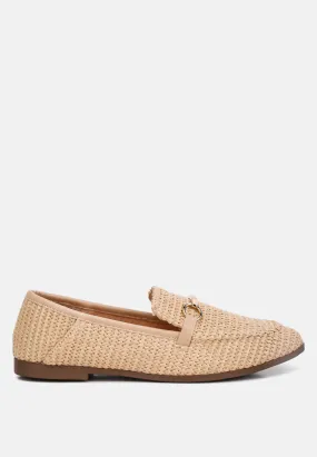 Horsebit Raffia Loafers By Ruw