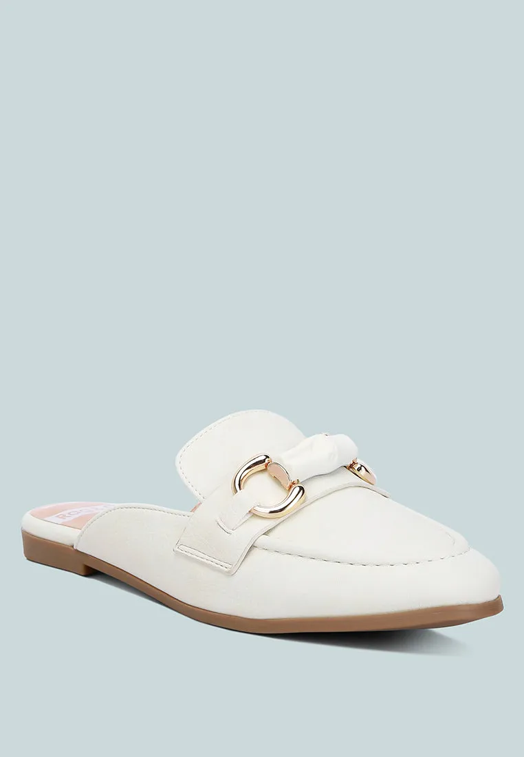 Horsebit Raffia Slip On Mules By Ruw